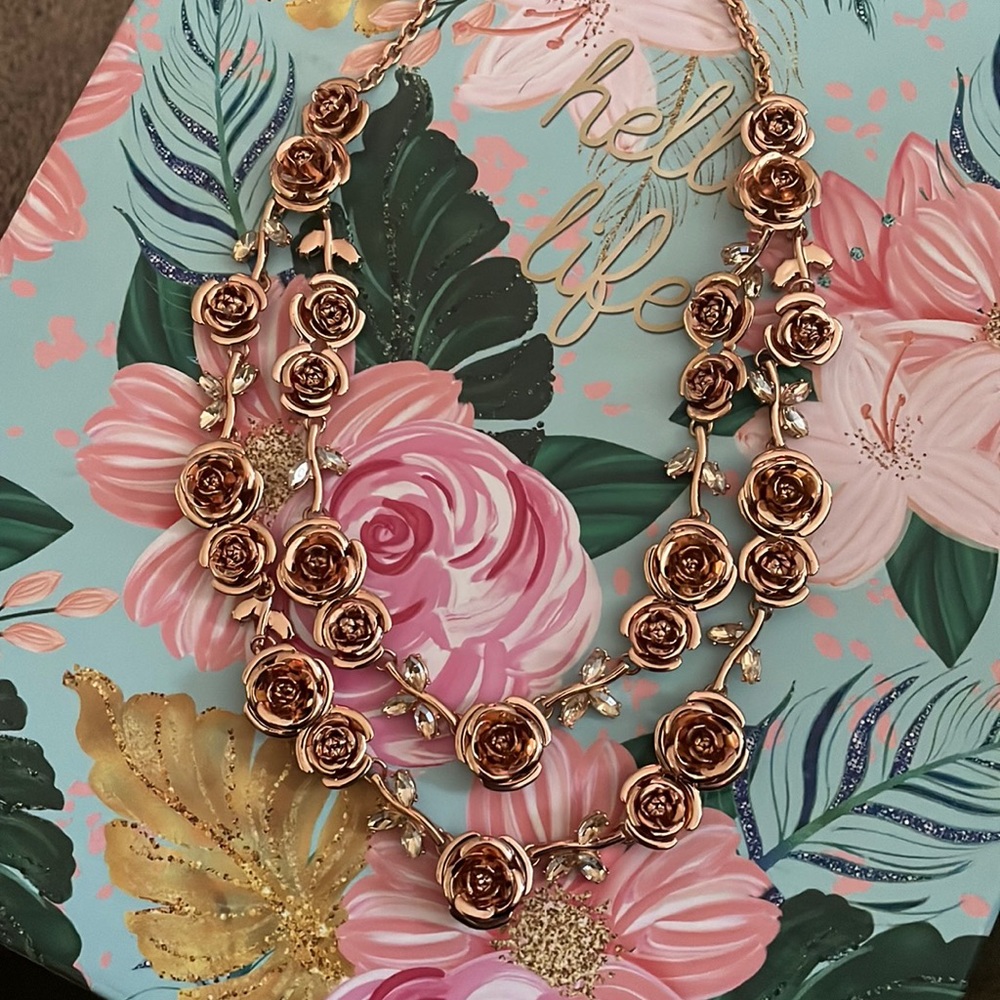 Authentic Kate spade rose gold rose necklace